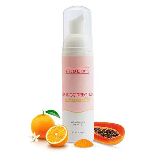 Prolixr Spot Correction Foaming Face Wash | Vitamin C & Papain | Brightens Skin | Fades Blemishes | All Skin Types - 80ml