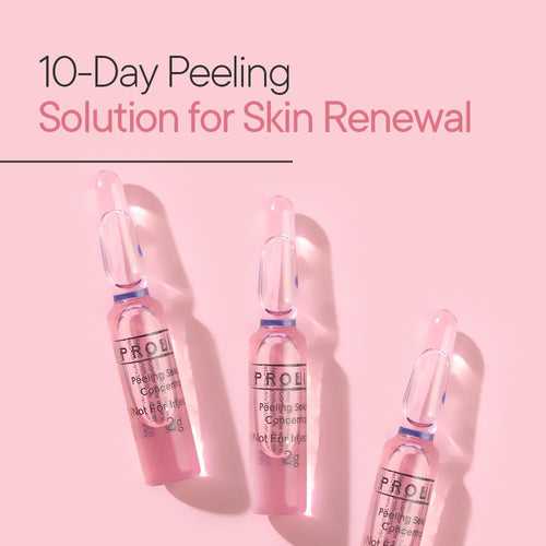 Prolixr 10 Day Peeling Solution for Skin Renewal Concentrate Serum - Removes Blackheads, Whiteheads & Pigmentation - Smoothens Skin Texture - For All Skin Types - 2ml X 10
