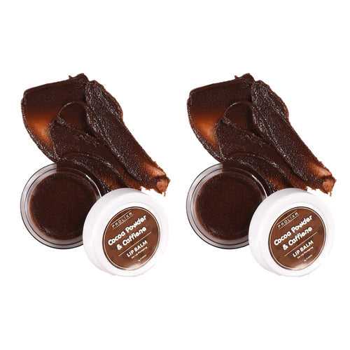 Prolixr Cocoa Powder & Caffeine Lip Balm - For Plump And Smooth Lips - Hydrates Dry & Chapped Lips - For All Skin Types - Cruelty Free - Pack Of 2