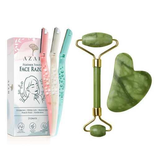 Azah Face Razor And Jade Roller Combo