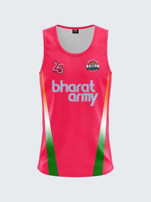 Bharat Army 25th Anniversary Edition Match Day Retro Vest 2024 (Pink)