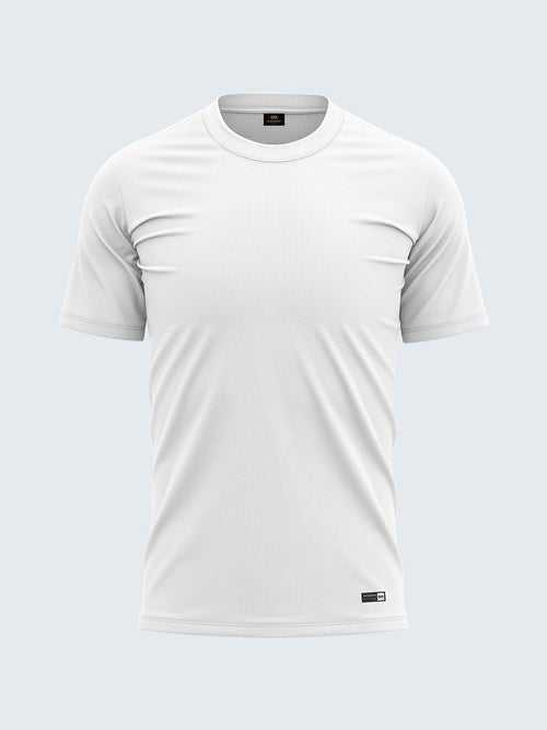 Mens Crew Neck White Soft Cotton T-Shirt - CS9016