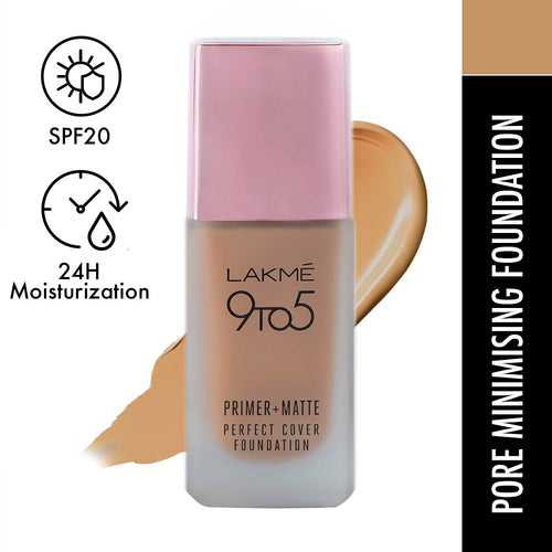 Lakmē 9to5 Powerplay Priming Foundation-N360 Neutral Chestnut