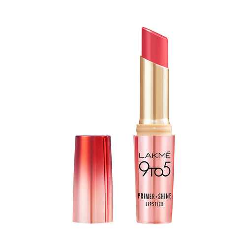 Lakmē 9 to 5 Primer + Shine Lipstick-SR4 Ruby Red