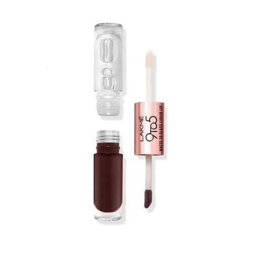 Lakmē 9 to 5 Matte to Glass Liquid Lip-Walnut Praline