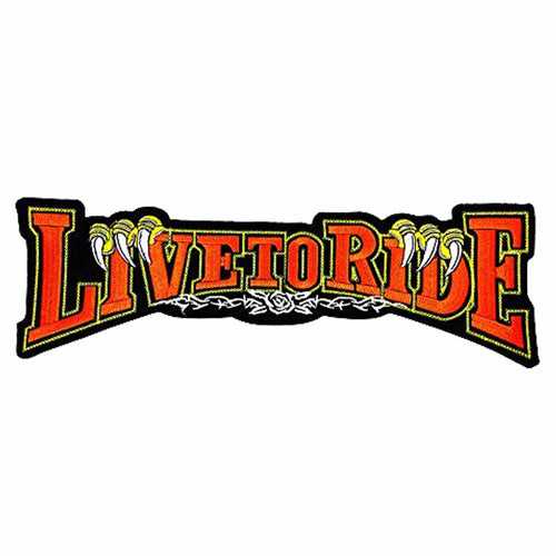 Live To Ride Biker Back Patch- 9.5 x 3.5 inches
