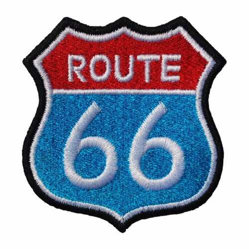 Route 66 Biker Patch 4 x 4 inches