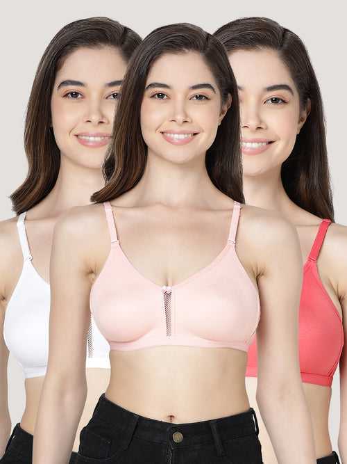 Kalyani Gloria Full Coverage Double Layered Seamless Cups Everyday Bra | Pack of 3