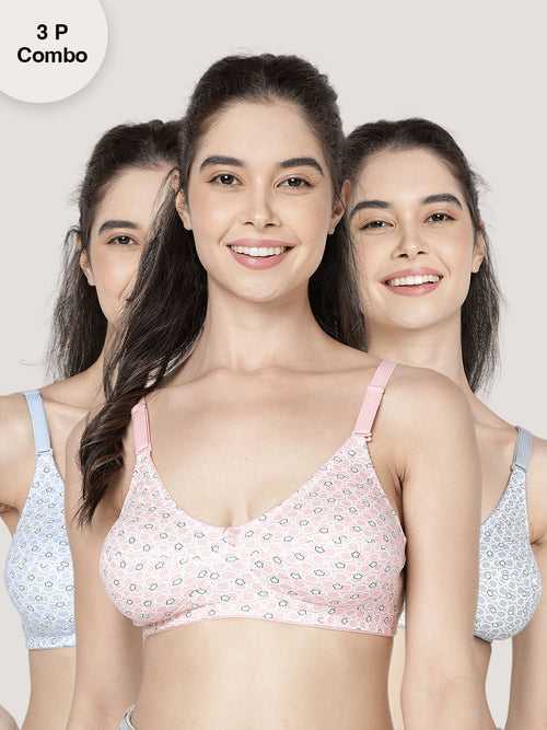 Kalyani (5082) Full Coverage Non Padded Printed Everyday Bra | Pack of 3