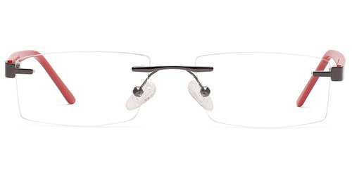 Specsmakers Blue Zero Unisex Computer Glasses Rimless Rectangle Medium 51 Metal SM XJD2209