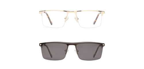 Specsmakers Happster Sun On Unisex Eyeglasses Half_Frame Square Large 53 Metal SM XJ5101