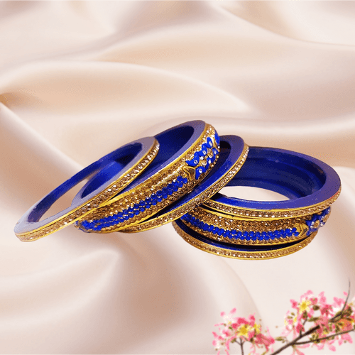 Lac Bangles - Blue Reverie (Set of 6)