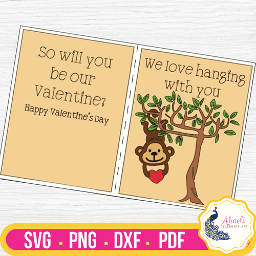 Valentine's Monkey Love Card