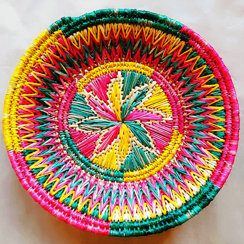 Sikki Grass Decorative Basket - Floral