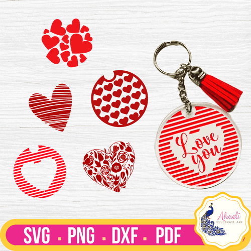 Valentine's Heart Keychain Craft Bundle