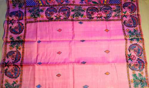 Saree - Mithila Painting Pink