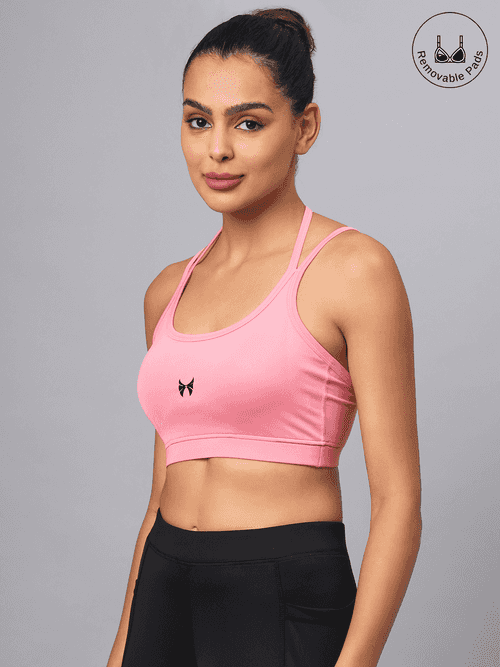 Skyria Selene Strappy Sports Bra - Pink