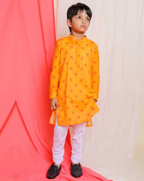 Bouin Embroidered Kurta, Yellow | Rescue