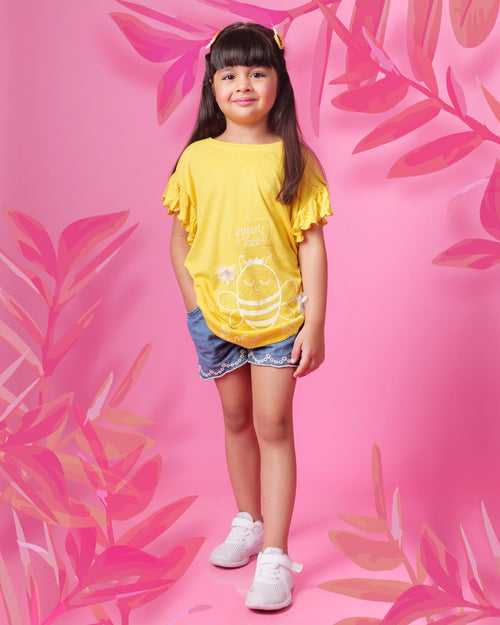 Queen Bee Yellow Frill T-Shirt