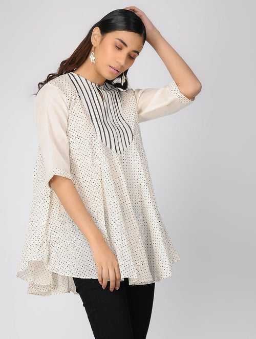 Pin tucked cotton top