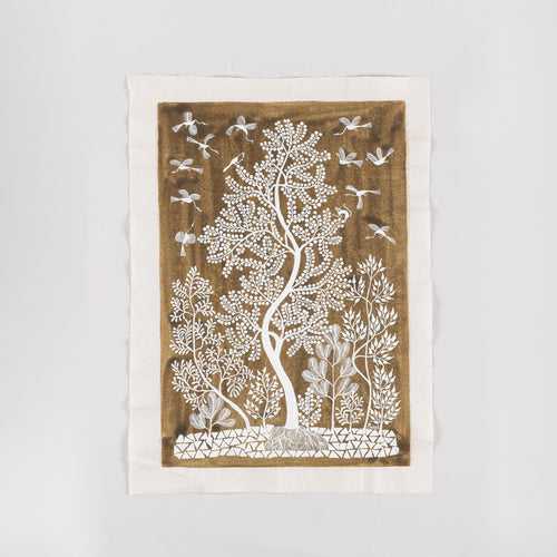 Warli Painting Tree of Life - 15x21 Unframed