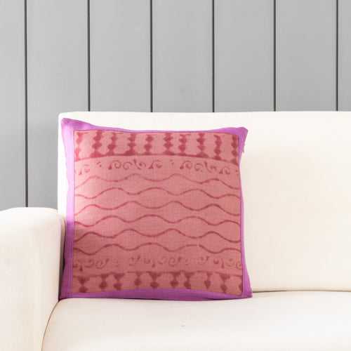 Handwoven Upcycled Purple & Lilac Wool Cushion Cover - 16x16