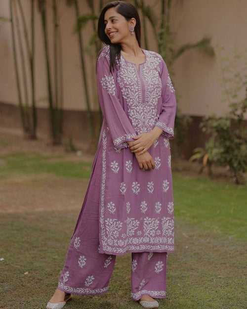 Lovely Pink Color Rayon Fabric Casual Kurti with Bottom