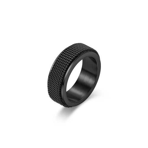 Black Mesh Spinner Ring