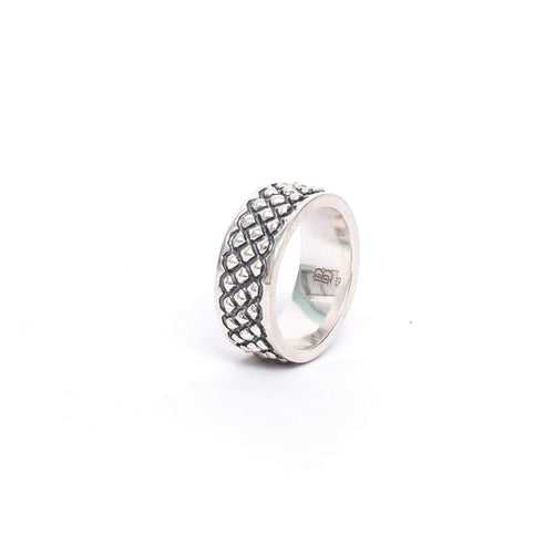 Rhombus Oxidized Ring in 925 sterling silver