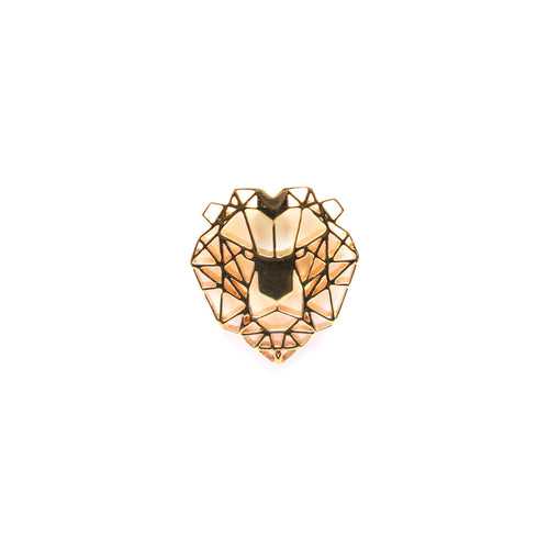 Geo Facet Lion Head Lapel Pin