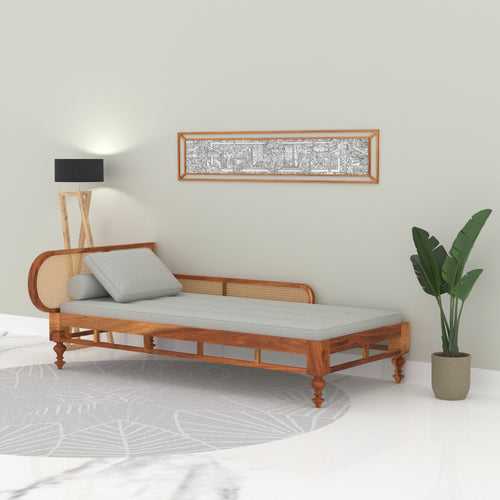 Ethnic Soft Cane Style Wooden Handmade Long Sofa