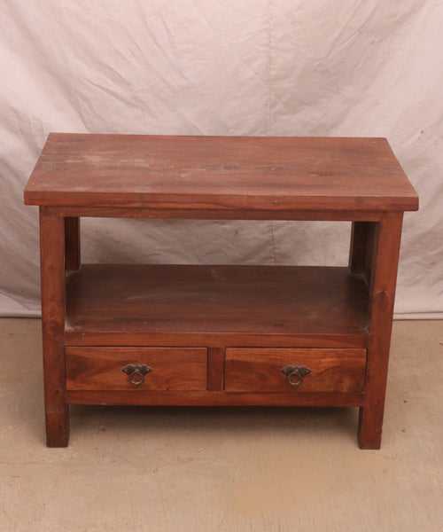 Antique Southern Double Drawer Wooden Vintage Bedside