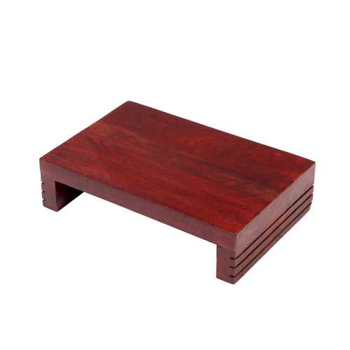 Ridged Sides Wooden Bajot (Mahogany Touch)