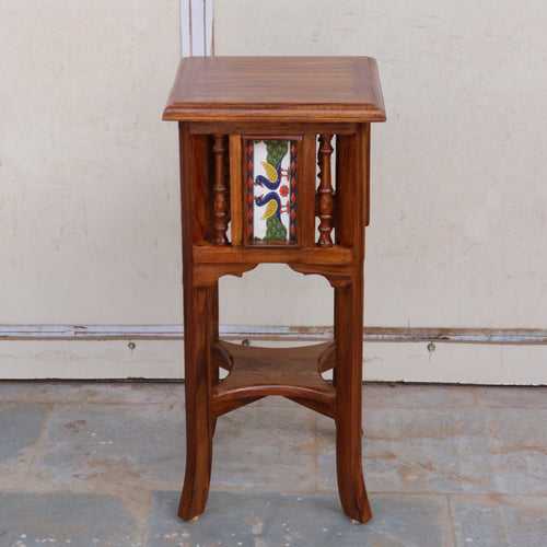 Classic Tiled End Table (11 x 11 x 24 Inch)