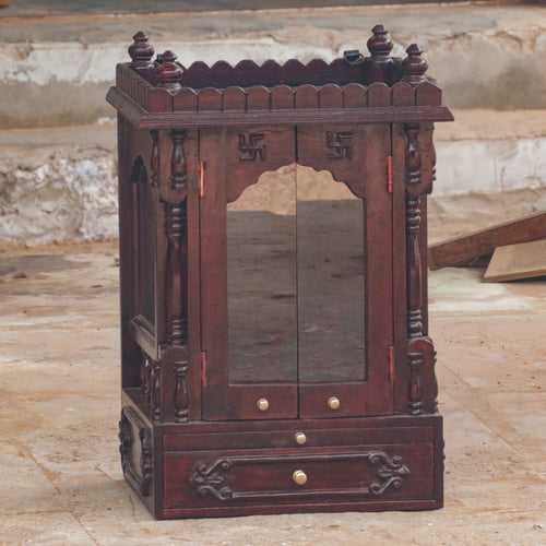 Vintage Dark Mahogany Spiritual Wooden Handmade Temple