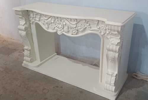 French carved fire mantel premium white deco finishing Console table
