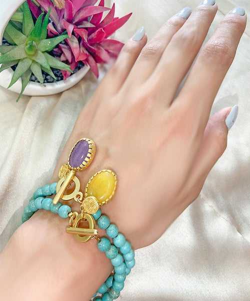 Turquoise Beaded Stone Bracelet