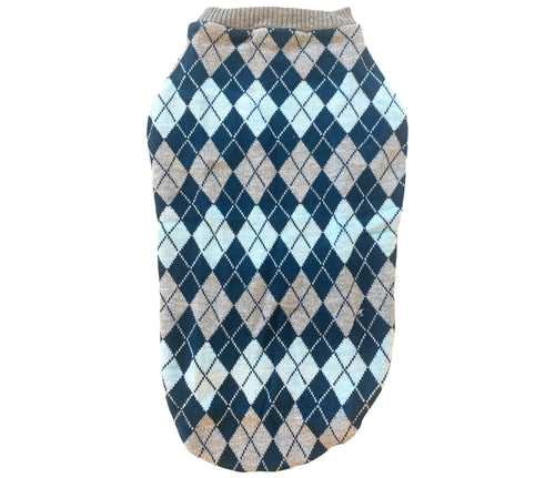 Checked Dog Sweater: Comfortable Winter Clothing for Pets