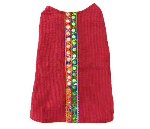 Traditional Dog Sherwani with Mirror Work for Navratri/Diwali