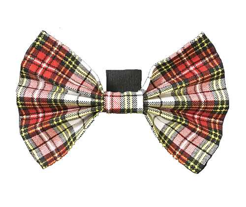 Dog Bow Tie: Winter Plaid Bow for Dogs and Cats