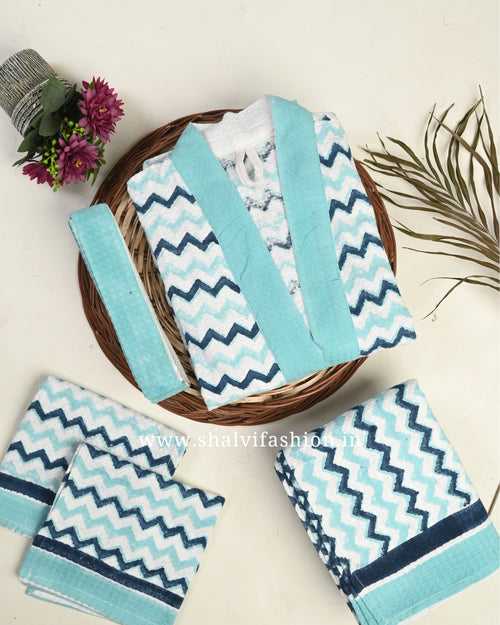 Elegant Zig Zag print Bath Linen Set (BLS01)