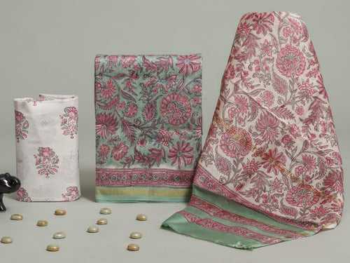 Shalvi's Hand Block Print Chanderi Silk Suit Set (CHA407)
