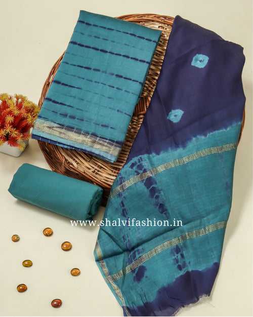 Tie & Dye Print Maheshwari Silk Suit Set (MSL412)
