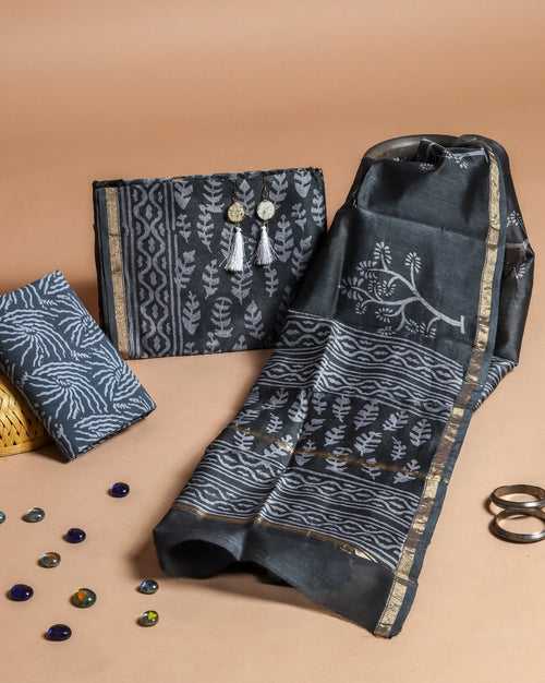 Shalvi's Hand Block Print Chanderi Silk Suit set (CHA352)