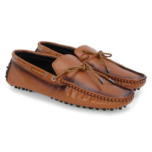 Aza Tan Driving Loafers