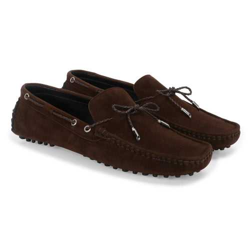 Aza Brown Suede Driving Loafers