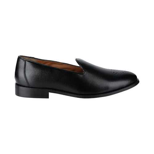 Assisi Timeless Medallion Toe Black Slipper Shoes