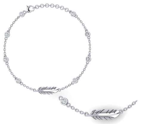 Feather Sterling Silver Anklet