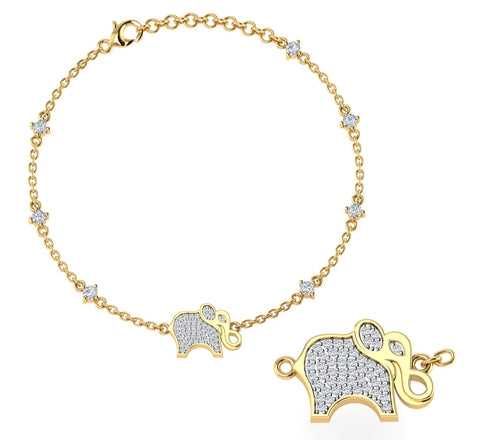 Elephant Sterling Silver Anklet