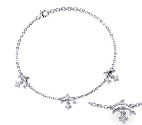 Dolphin Sterling Silver Anklet